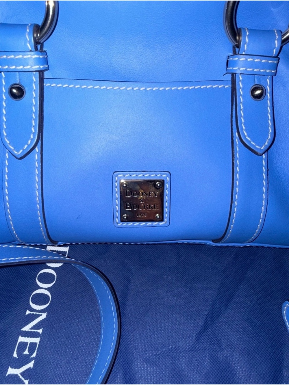 Dooney & Bourke Smooth Leather Sorrento Satchel - Marine Blue - Picture 2 of 15